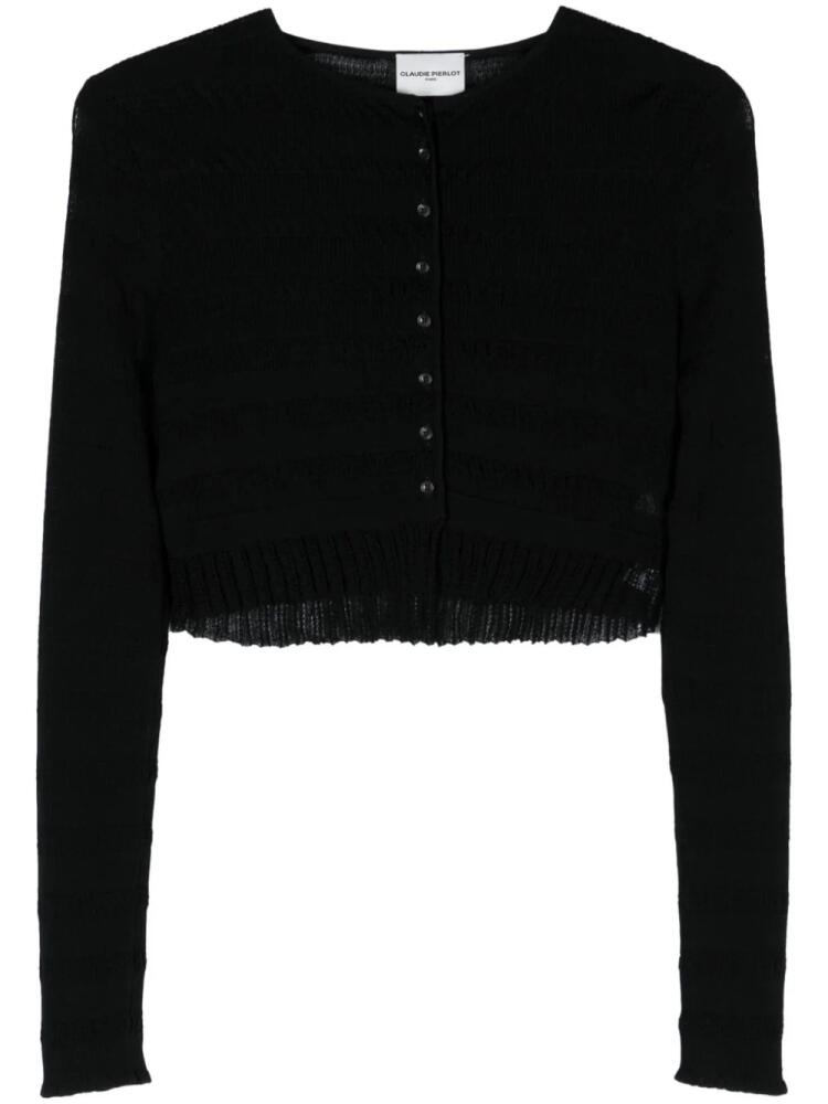 Claudie Pierlot panelled cropped cardigan - Black Cover