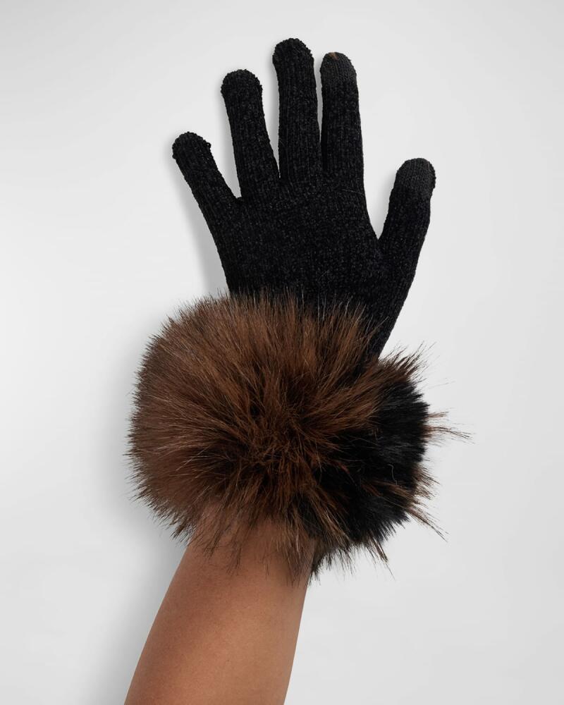 Fabulous Furs Tech Gloves with Faux Fur Trim Cover