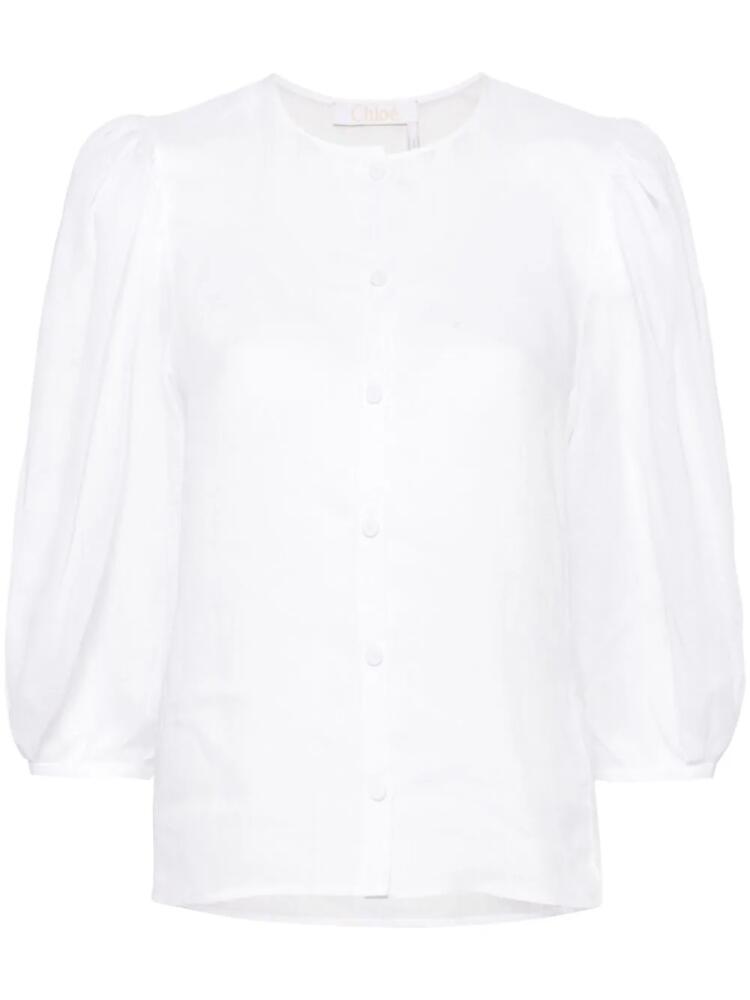 Chloé puff-sleeves ramie shirt - White Cover