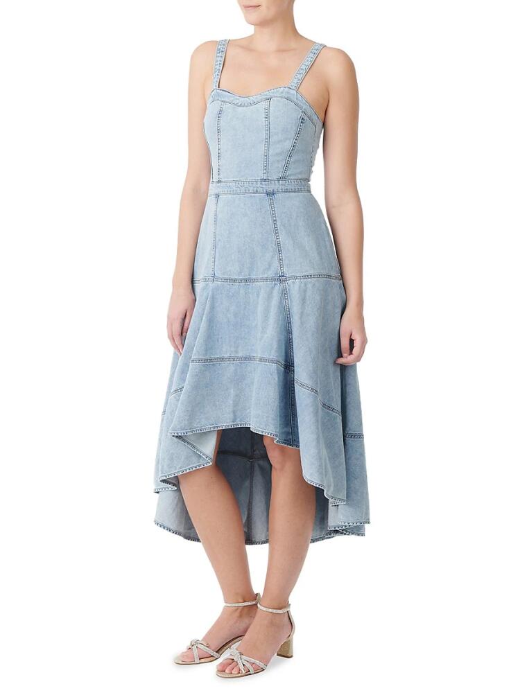 Jewel Badgley Mischka Women's Denim High Low A Line Dress - Light Blue Cover