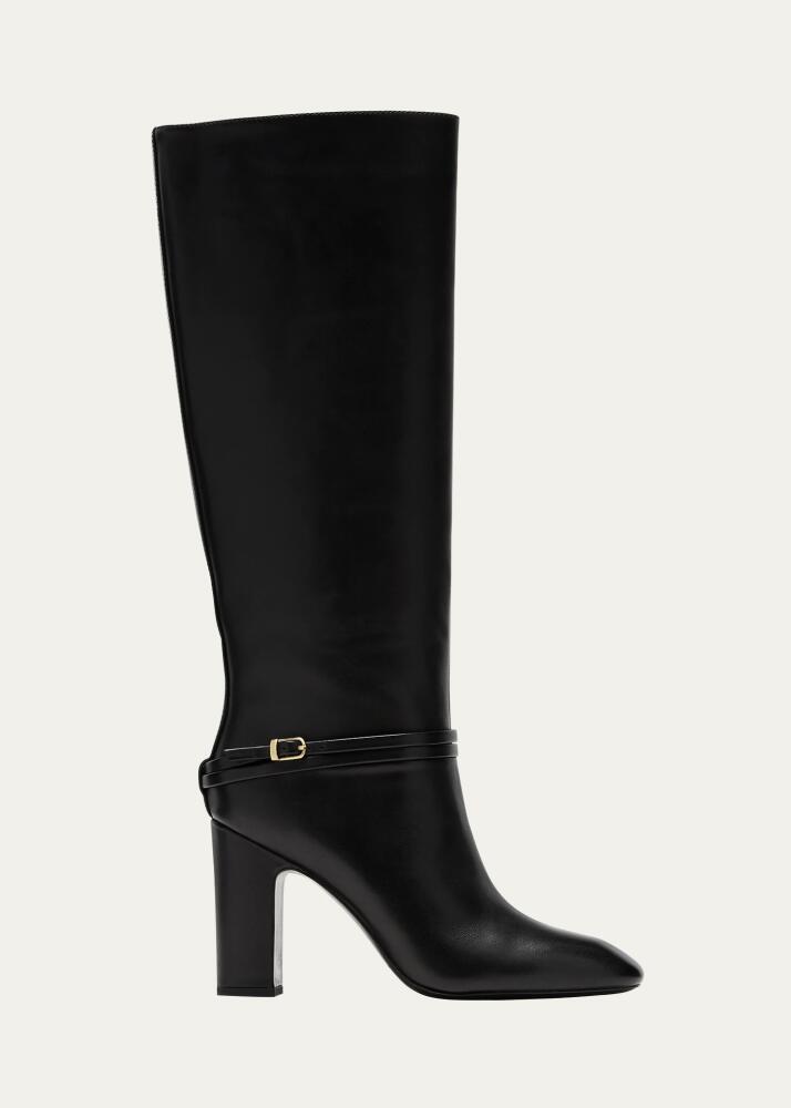 Loeffler Randall Solana Leather Buckle Knee Boots Cover