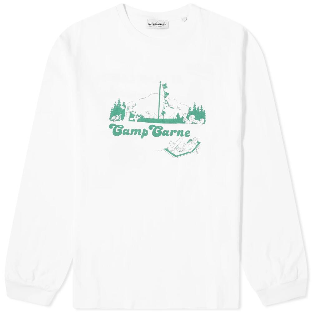 Carne Bollente Men's Camp Carne Long Sleeve T-Shirt in White Cover