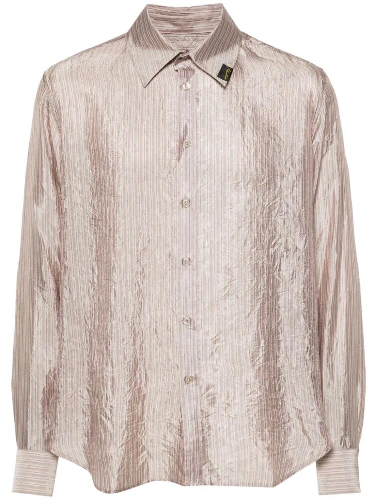 Martine Rose crinkled striped satin shirt - Neutrals Cover