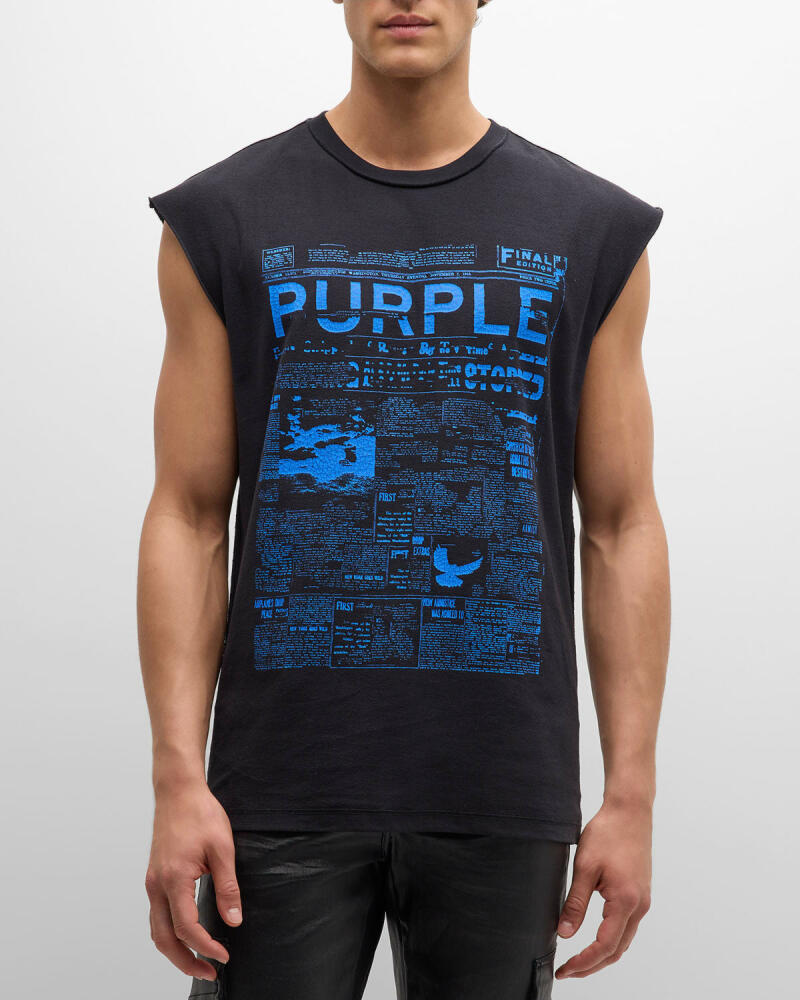 PURPLE Men's Textured Jersey Tank Top Cover