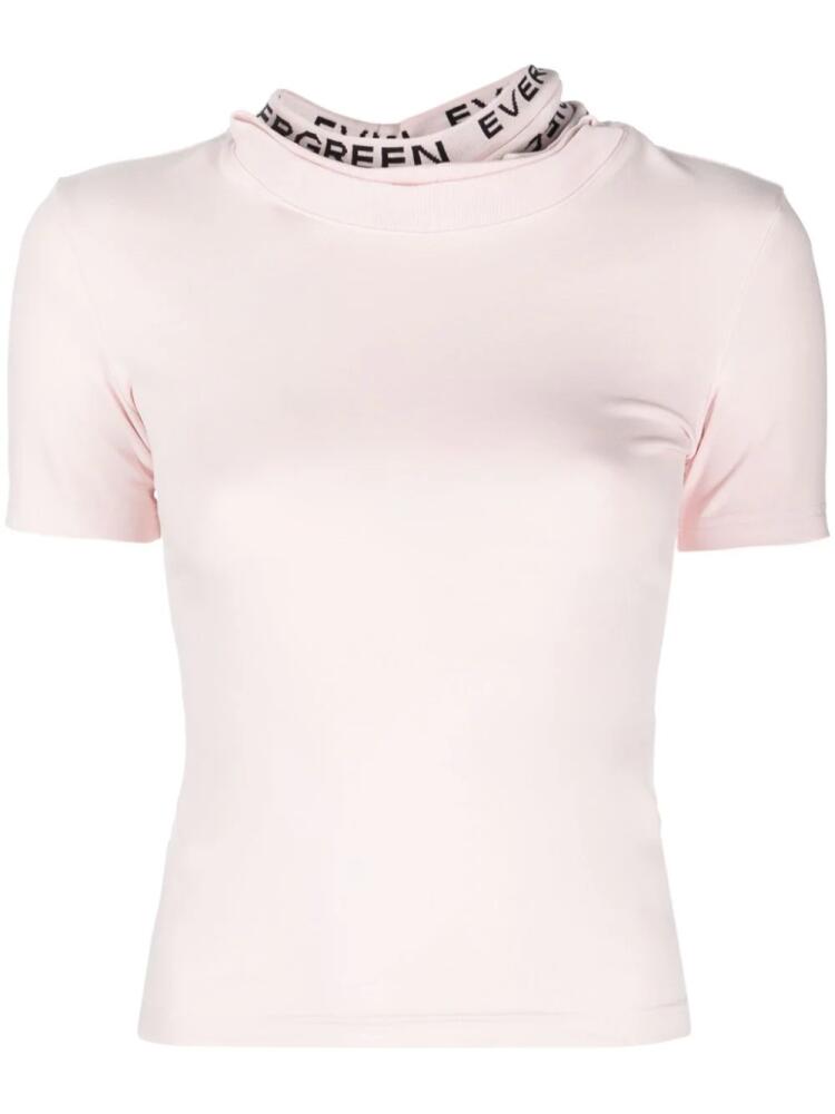 Y/Project cut-out organic-cotton T-Shirt - Pink Cover