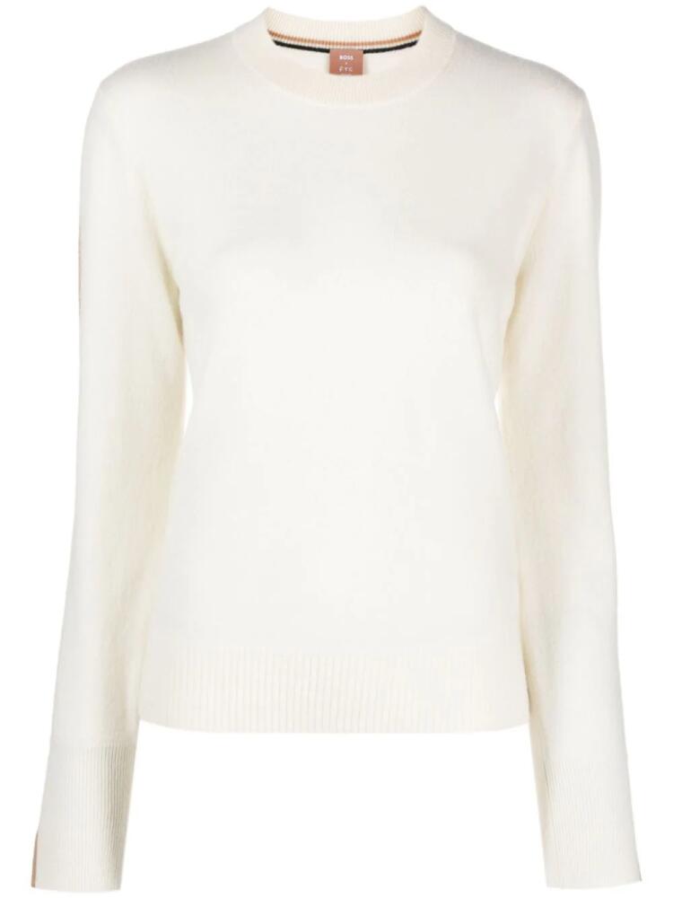 BOSS Fuoro piped-trim knit jumper - Neutrals Cover