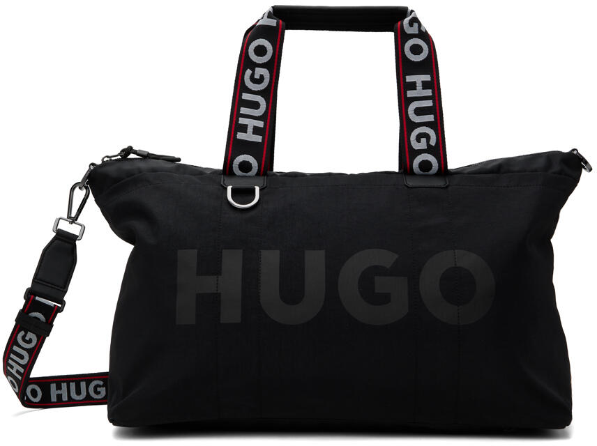 Hugo Black Printed Logo Duffle Bag Cover