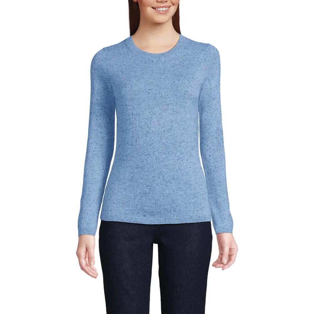 Lands' End Cashmere Sweater in Cloudy Blue Heather Donegal Cover