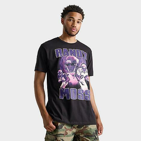 Mitchell And Ness Men's Randy Moss Minnesota Vikings NFL Collage T-Shirt in Black/Purple/Black Cover