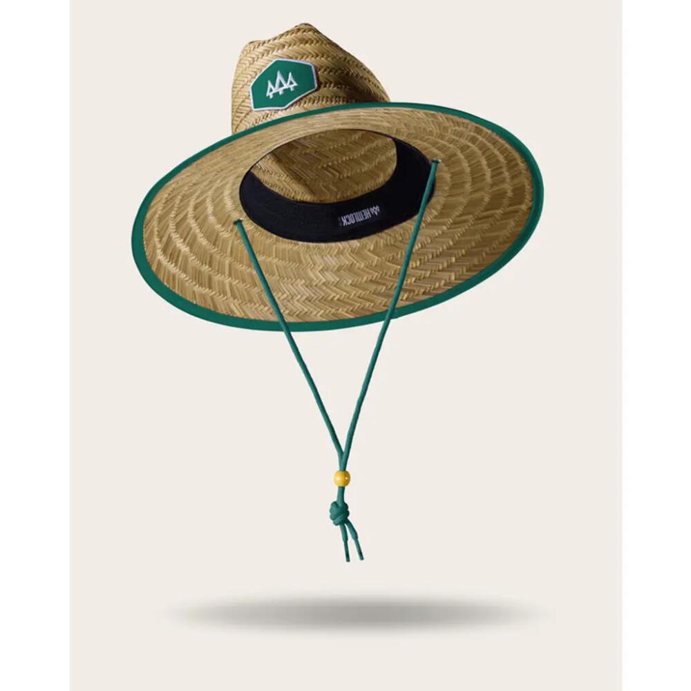 Hemlock Bare Straw Lifeguard Hat in Green Trim Cover