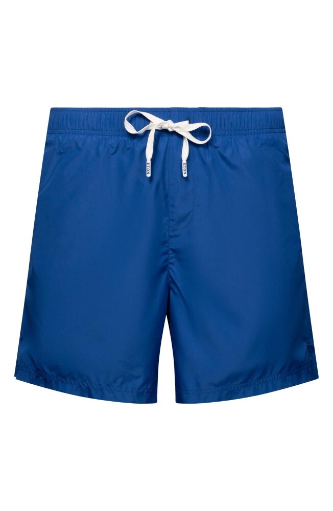 Eton Solid Swim Trunks in Blue Cover