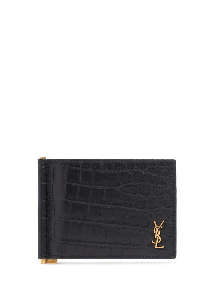 SAINT LAURENT Monogram Embossed Bill Clip Wallet Cover