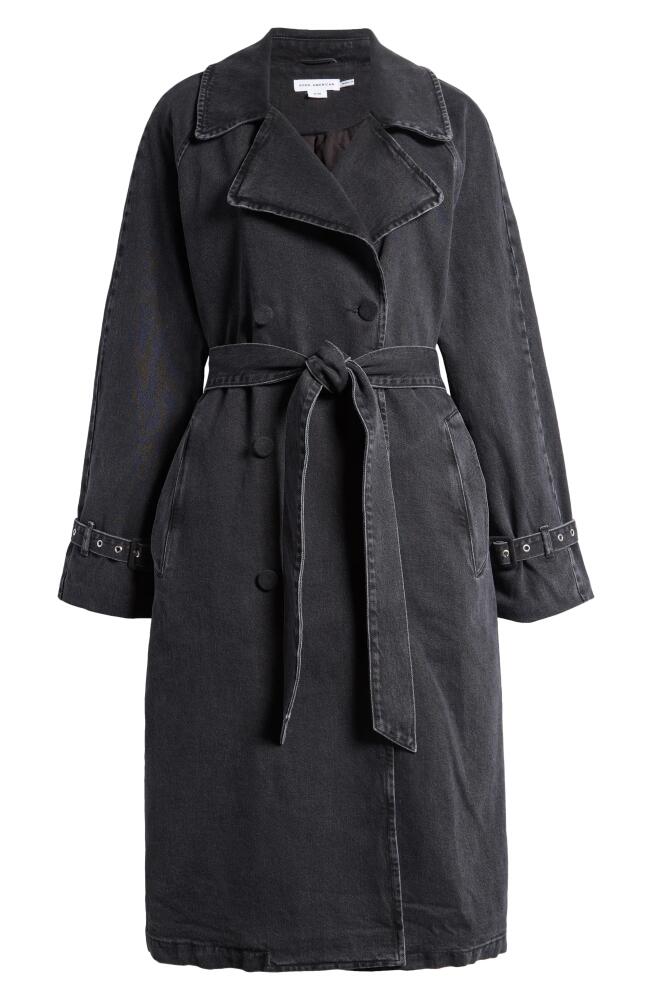 Good American Uniform Denim Trench Coat in Black351 Cover