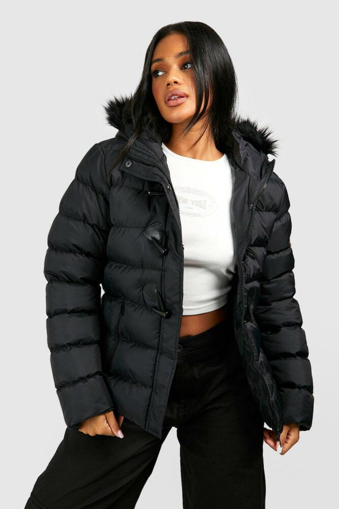 boohoo Womens Short Quilted Bubble Jacket - Black Cover