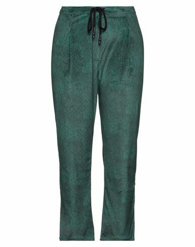 Brand Unique Woman Pants Green Polyester, Elastane Cover