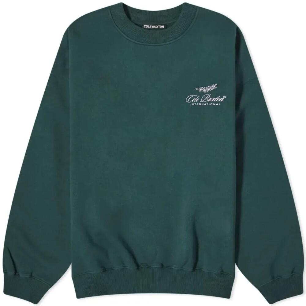 Cole Buxton Men's International Crew Sweat in Forest Green Cover