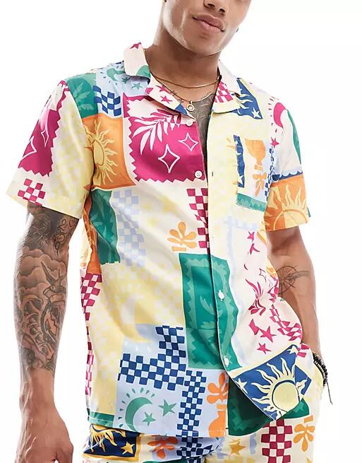 Another Influence beach shirt in postcard print-Multi Cover