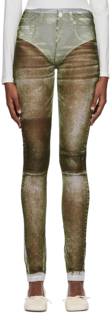 MM6 Maison Margiela Green Printed Leggings Cover