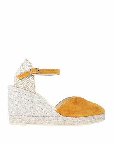 Espadrilles Woman Espadrilles Ocher Soft Leather, Textile fibers Cover