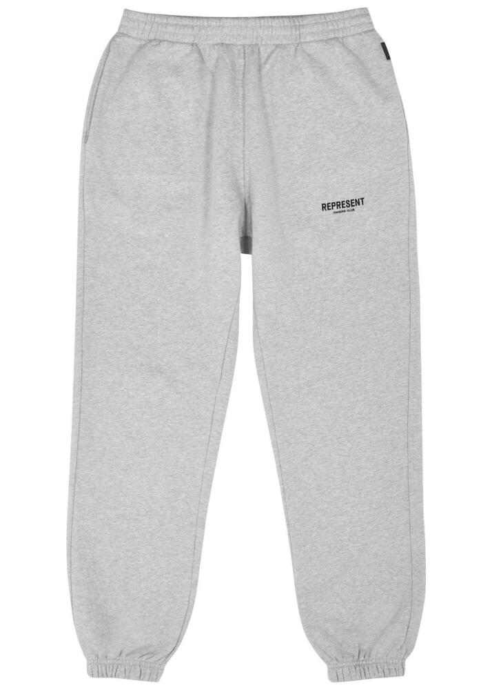 Represent Owners Club Logo-print Cotton Sweatpants - Grey Cover