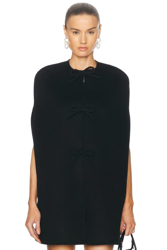 Valentino Solid Cape in Black Cover