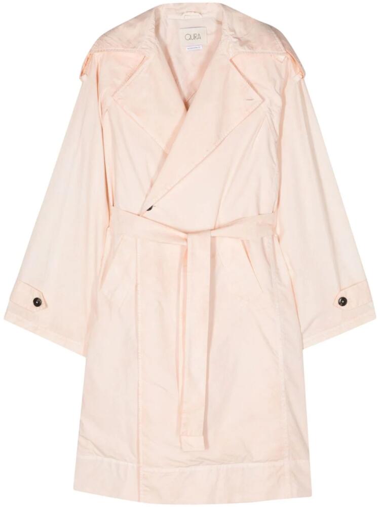 QUIRA cut-out belted trench coat - Pink Cover