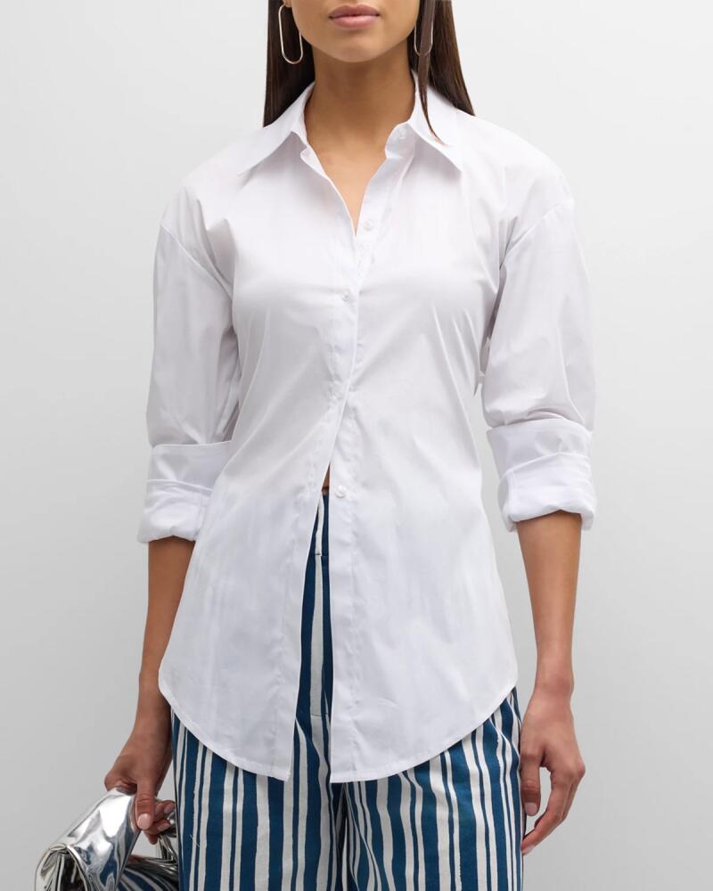 SIMONMILLER Loch Stretch Cotton Poplin Button-Front Shirt Cover