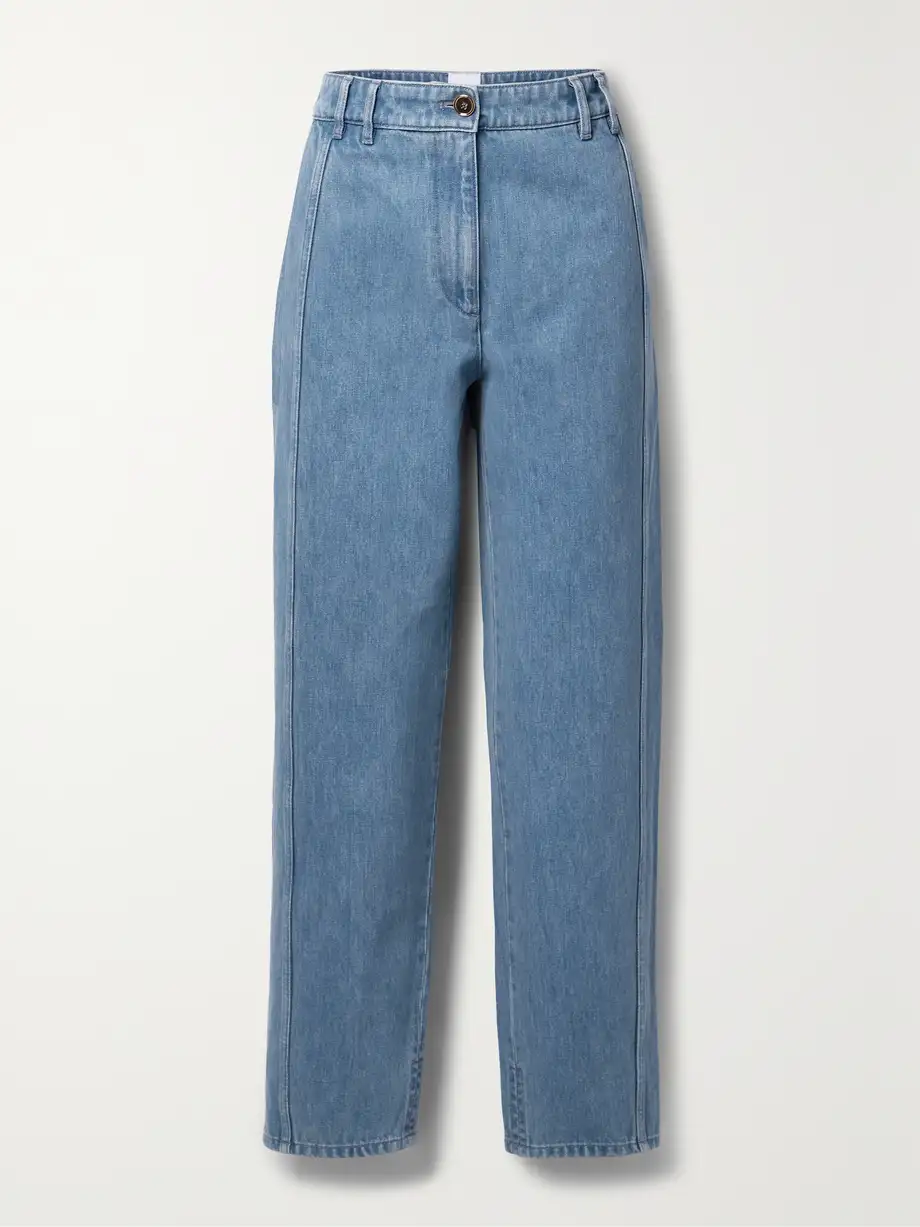 Patou - Paneled Mid-rise Straight-leg Jeans - Blue Cover