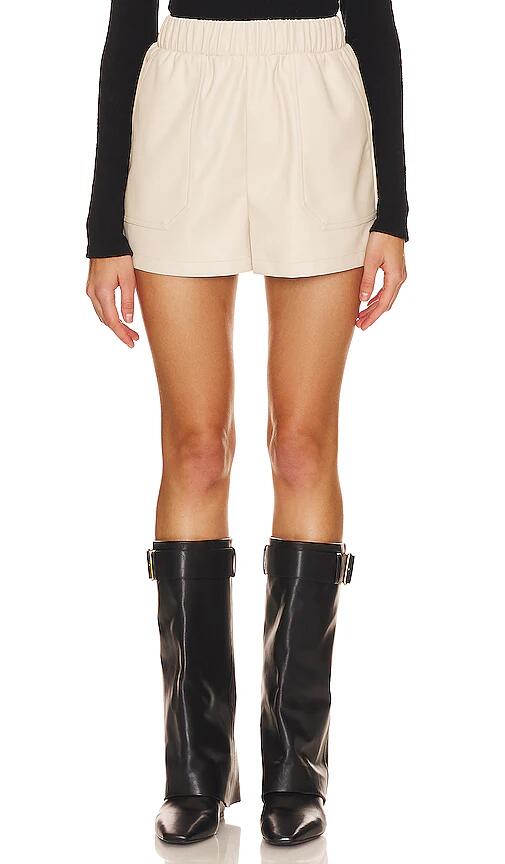 Steve Madden Faux The Record Shorts in Cream Cover