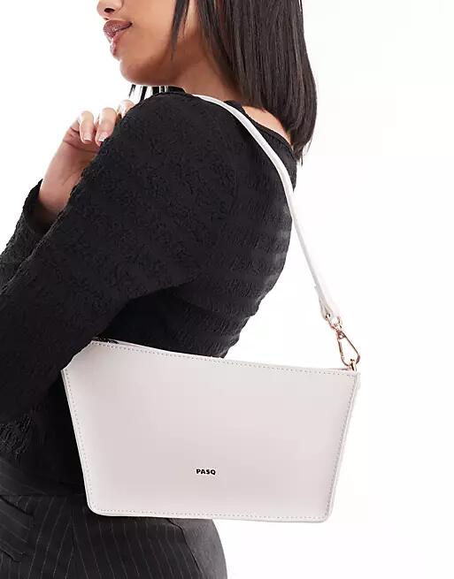 PASQ asymmetric shoulder bag with crossbody strap in off white Cover