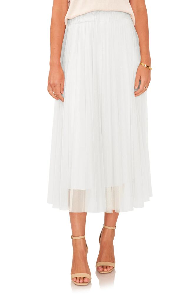 Vince Camuto Pleated Mesh Midi Skirt in New Ivory Cover