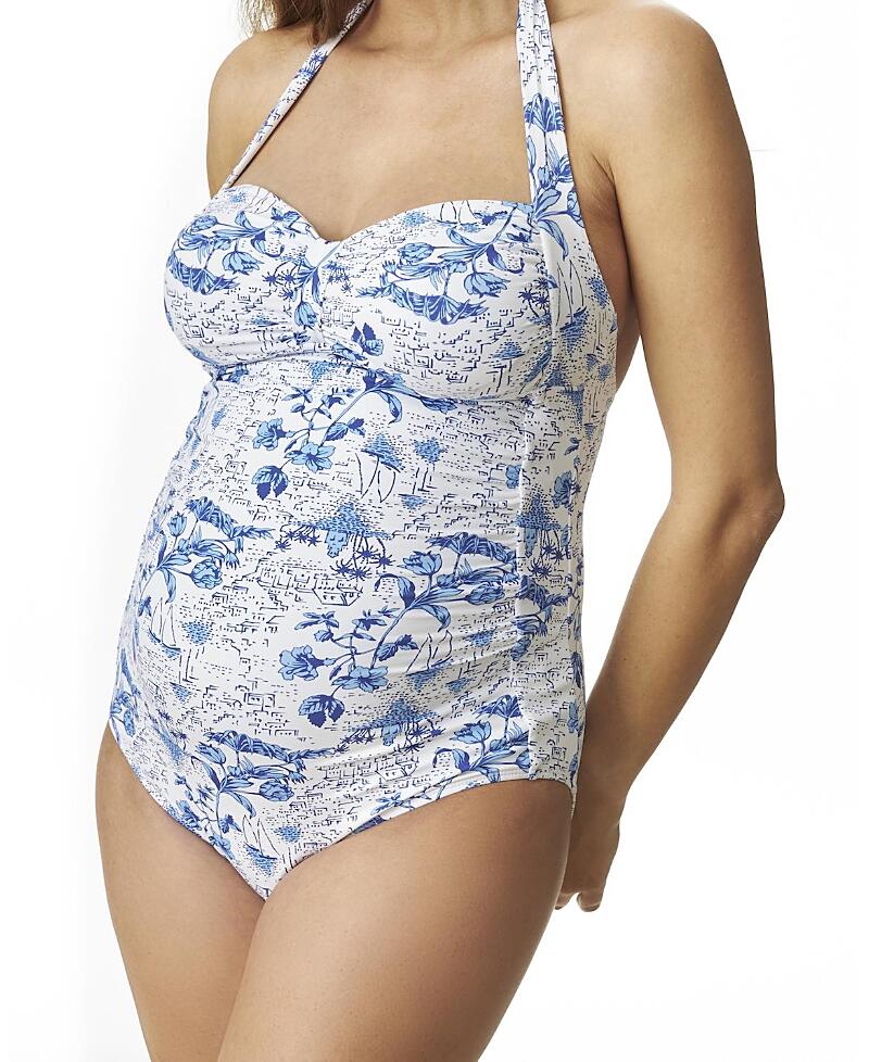 Pez D'Or Retro Toile de Jouy Print Maternity Swimsuit Cover