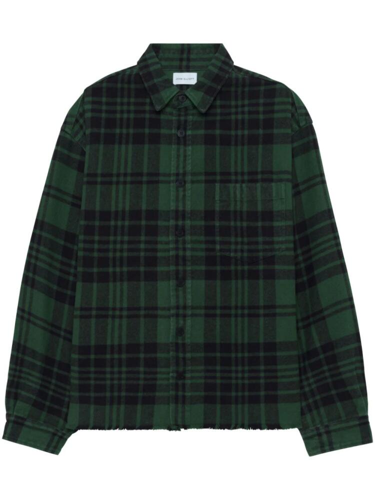 John Elliott Hemi Alpine-check cotton flannel shirt - Green Cover