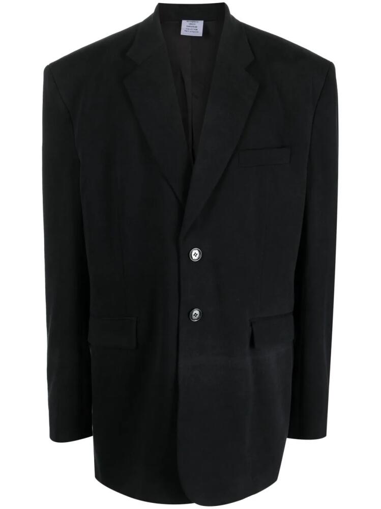 VETEMENTS logo-patch blazer - Black Cover