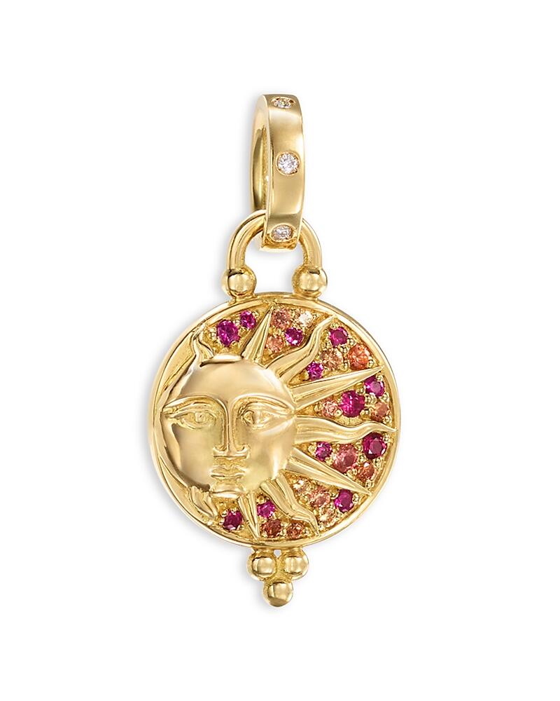 Temple St. Clair 18K Yellow Gold Ruby, Orange Sapphire & Diamond Eclipse Pendant Cover