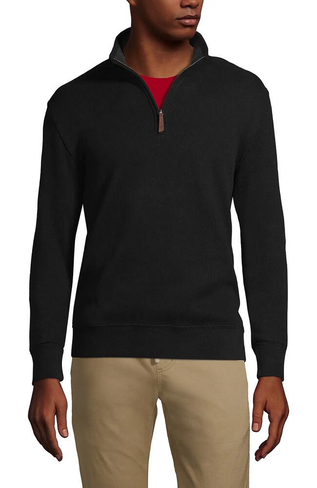 Lands' End Bedford Rib Quarter Zip Sweater in Black Cover