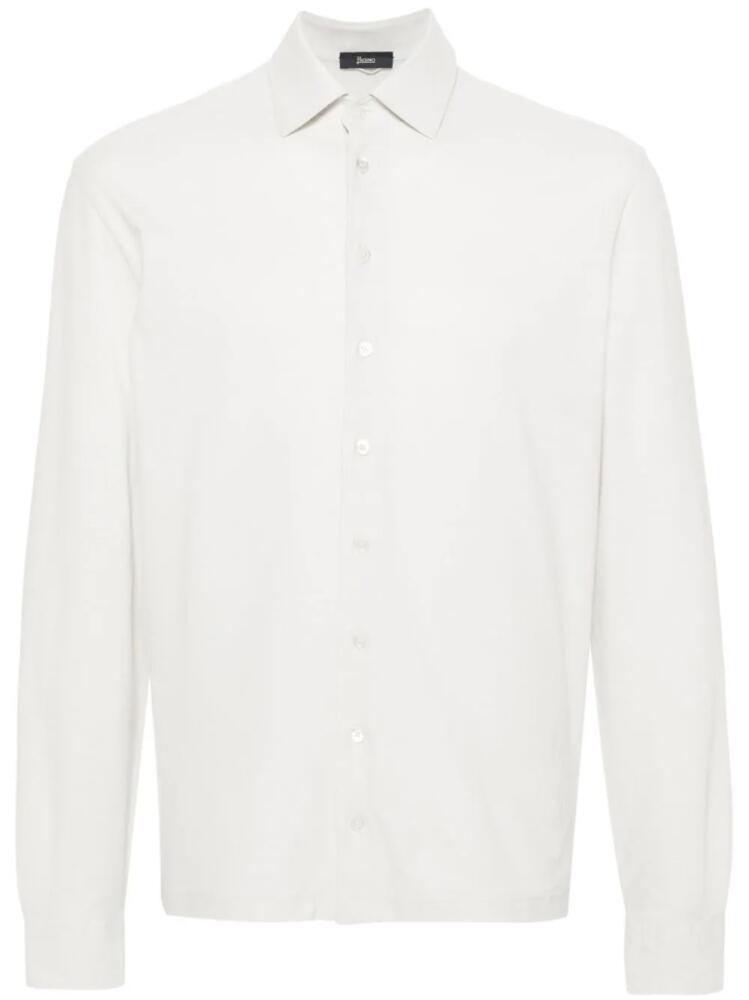 Herno spread-collar cotton shirt - Neutrals Cover