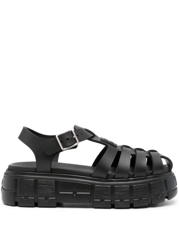 Miu Miu appliqué-logo flatform sandals - Black Cover