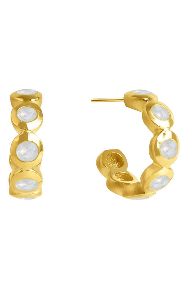 Dean Davidson Signature Eternity Huggie Hoop Earrings in Moonstone/gold Cover