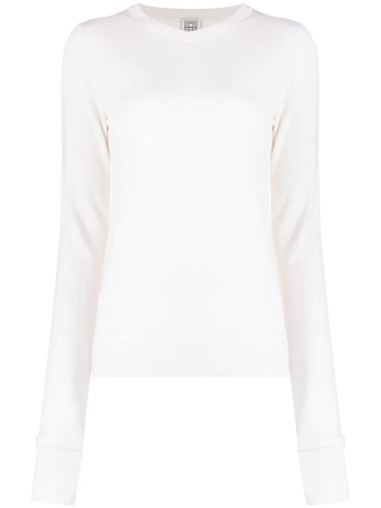 TOTEME crew-neck thumbslot jumper - Neutrals Cover