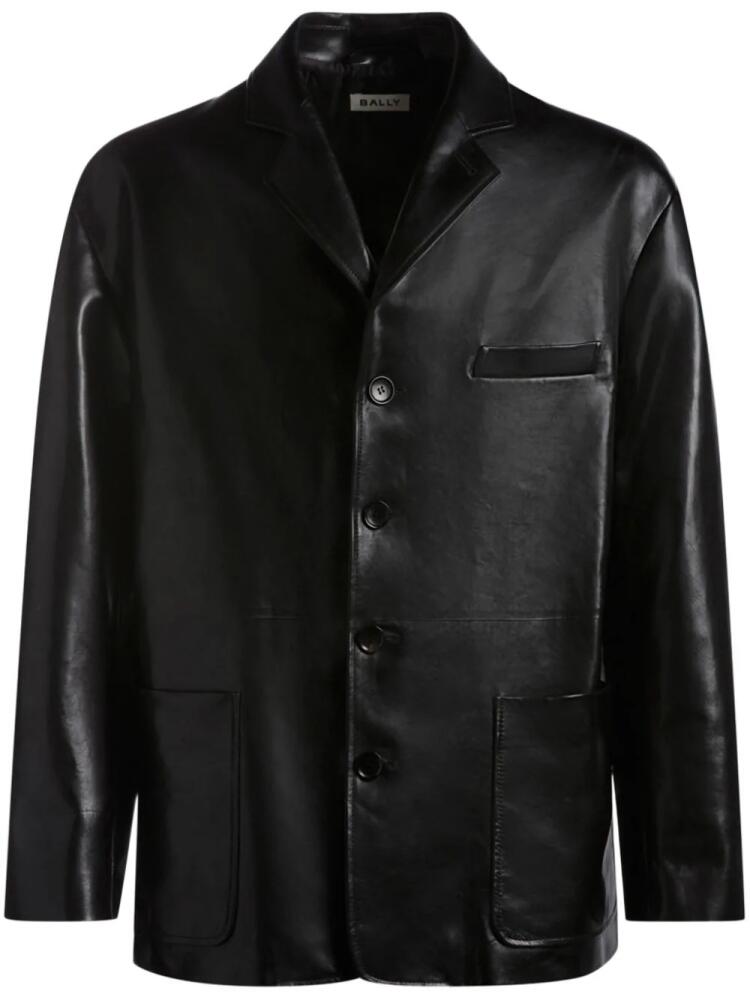 Bally single-breasted leather blazer - Black Cover