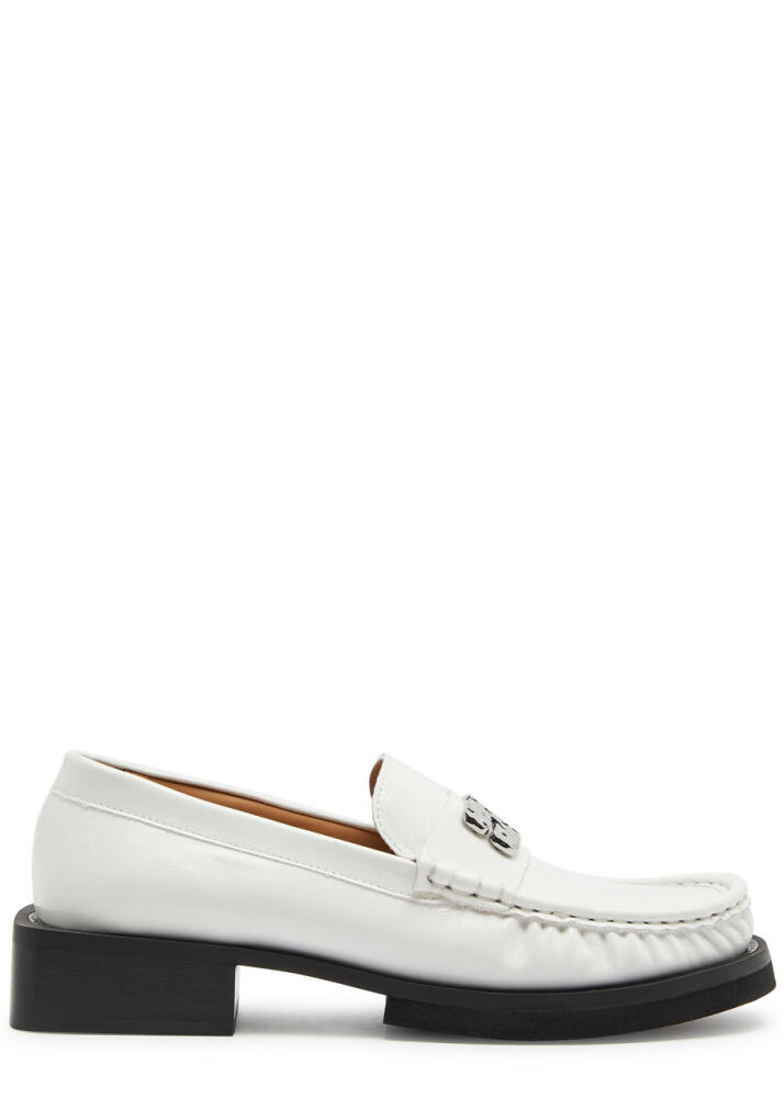 Ganni Butterfly 40 Faux Leather Loafers - White Cover