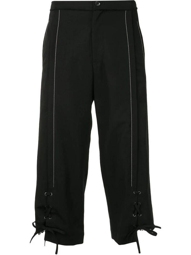 Yohji Yamamoto lace-up cropped trousers - Black Cover