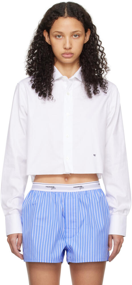 HommeGirls White Cropped Shirt Cover