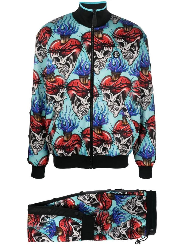 Philipp Plein graphic-print tracksuit - Blue Cover