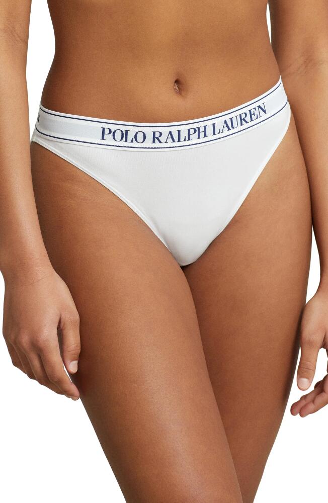 Polo Ralph Lauren Cotton Blend Bikini in White Cloud Cover