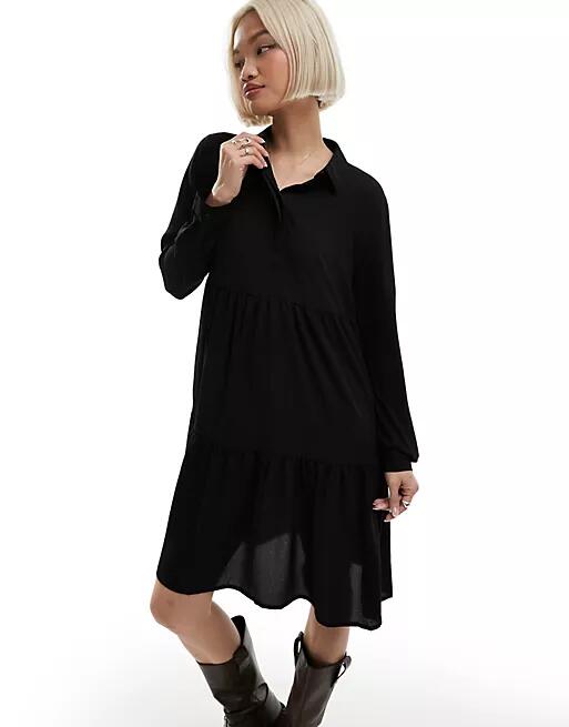 JDY mini smock dress in black Cover