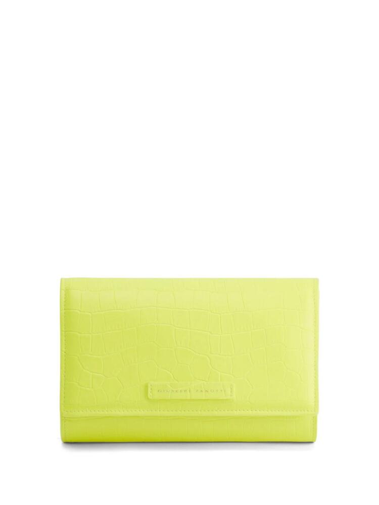 Giuseppe Zanotti Wendy crocodile-effect clutch bag - Yellow Cover