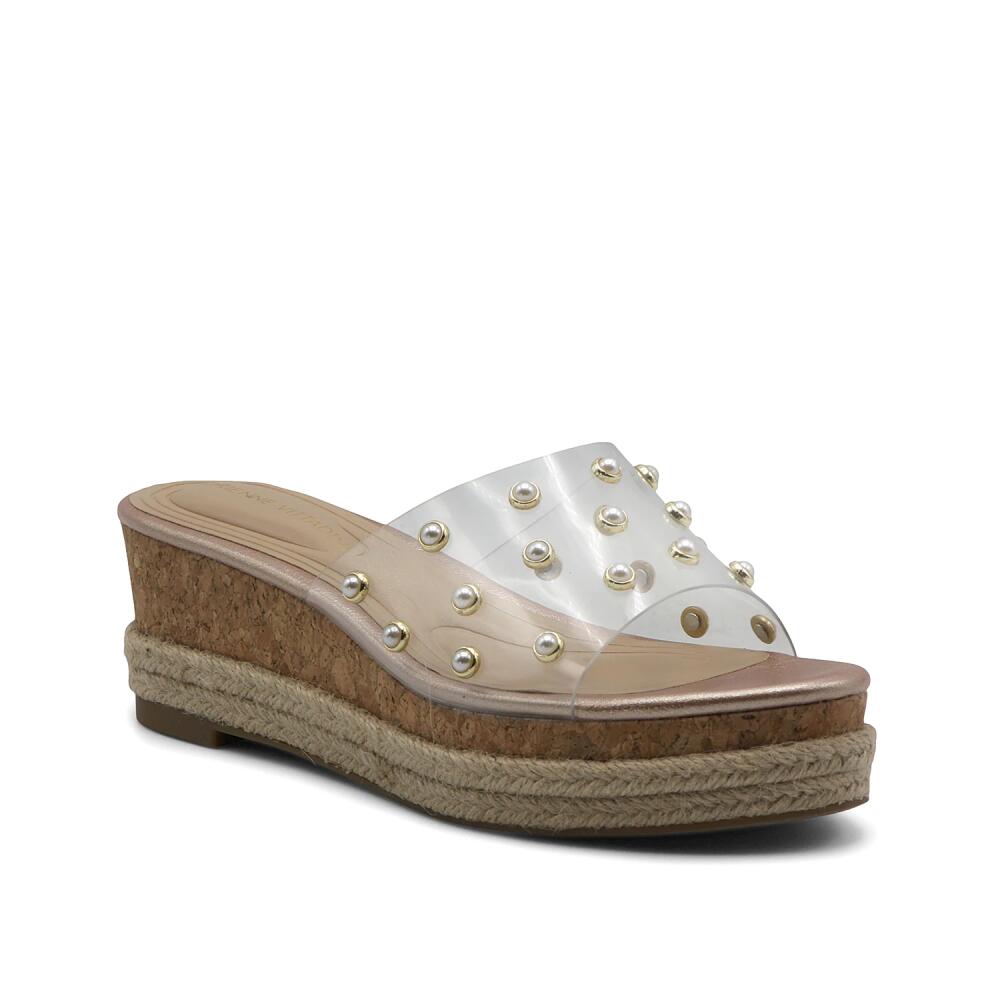 Adrienne Vittadini Luz Wedge Sandal | Women's | Champagne Cover