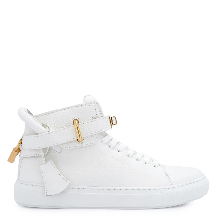 Buscemi White High-Top 100 Alce Belted Leather Sneakers Cover